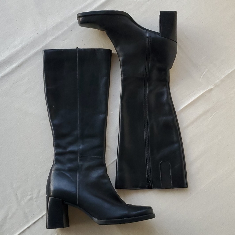 Tall Black Nine West Leather Boots